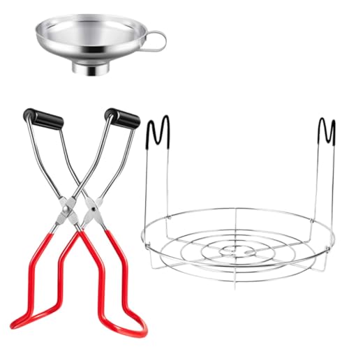 PRETYZOOM 9 Stk Kann Rack Einmachglas Trichter Dampfgarkorb Dampfkörbchen Aus Metall Kruggreifer Trichtersieb Aus Edelstahl Einmachglas Zange Dampfgarer Untersetzer Heber Rostfreier Stahl von PRETYZOOM