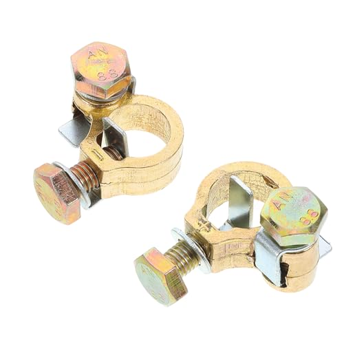 PRETYZOOM Kabel Verbinder autobatterie klemmen Autobatterieklemmen Kupfer Batterie Terminal Batterieanschlusskabel Kabel-Crimp-Verbinder Anschlussklemme für Autobatterie Messing Golden von PRETYZOOM