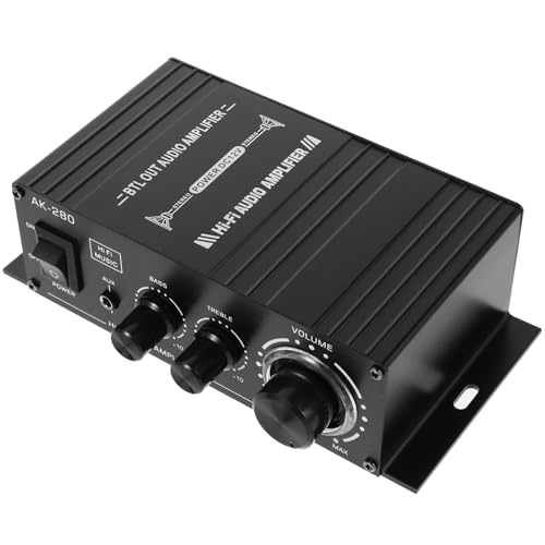 PRETYZOOM Mini-Leistungsverstärker Heim-Audio-Receiver Kopfhörerverstärker Verstärker Lautsprecher Mini-Verstärker Lautsprecher Verstärker Kleiner Verstärker Aluminiumlegierung Black von PRETYZOOM