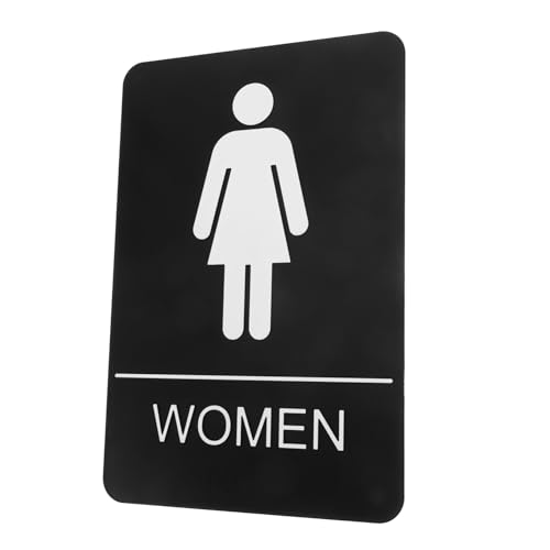PRETYZOOM Toilettenschild Geschlechtszeichen Im Badezimmer Lustiges Badezimmerschild Badezimmerschilder Für Unternehmen Toilette Vinyl -aufkleber Frauen Unterschreiben Acryl Black von PRETYZOOM