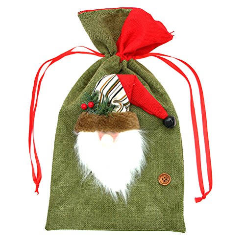 PRETYZOOM Weihnachten Säckchen Nikolaussäckchen Geschenksäckchen Schmuckbeutel Geschenkbeutel mit Kordelzug Gastgeschenk Süßigkeiten Beutel zum Befüllen (Weihnachtsmann) von PRETYZOOM