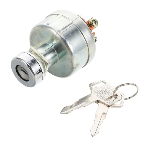 PRETYZOOM Zündschloss zündschlüssel zündschalter Autos Zündzylinder mit Schlüssel Zündanlassschalter Metall Silver von PRETYZOOM