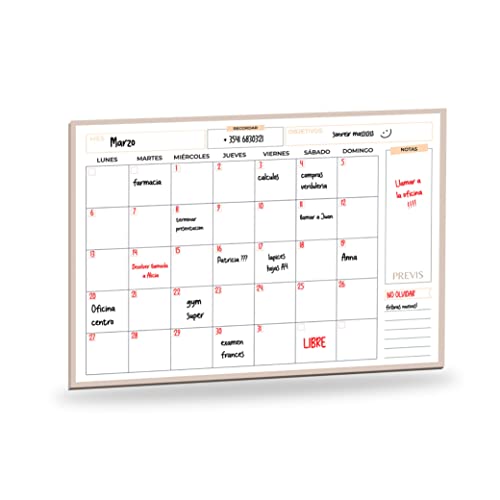 Previs Monatsplaner A4, 50 Blatt Papier - Schreibtischkalender mit minimalistischem Design, für Produktivität, Wochenplaner, Arbeit, Optionen, Leben ... von PREVIS