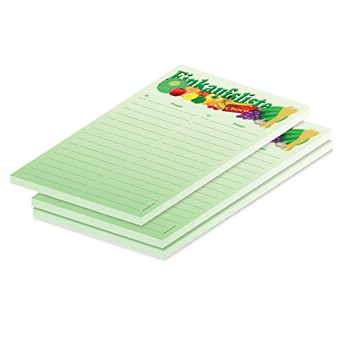 PRICARO Einkaufsliste "Vielfalt", magnetisch, grün, A5, 25 Blatt, 3 Stück von PRICARO