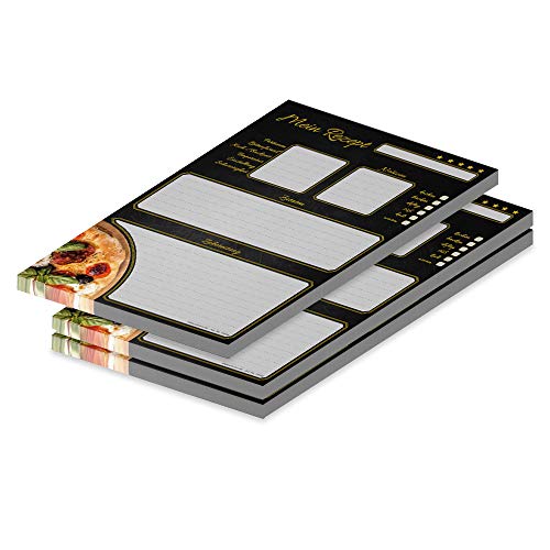 PRICARO Rezeptblock "Pizza Toscana", A4, 25 Blatt, 3 Stück von PRICARO