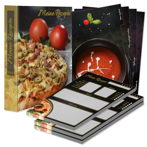 PRICARO Rezeptordner Komplett-Set "Pizza Toscana", A4, 8 teilig von PRICARO
