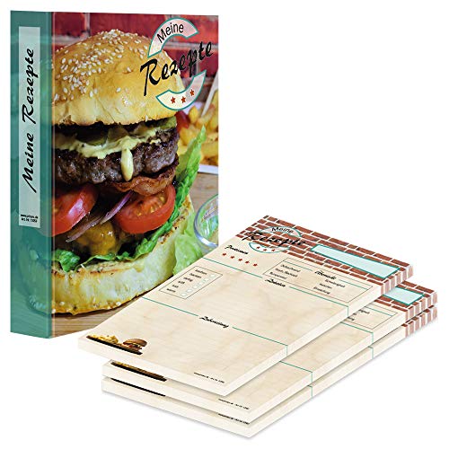 PRICARO Rezeptordner mit Rezeptblock "American Burger", A5 von PRICARO
