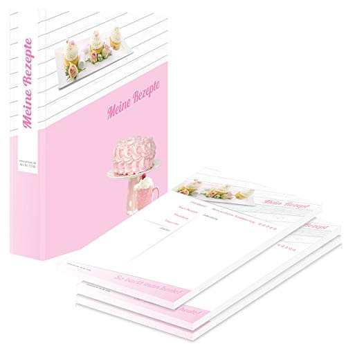 PRICARO Rezeptordner mit Rezeptblock "Cupcake", A5 von PRICARO