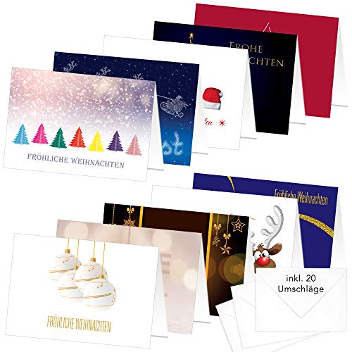 PRICARO Weihnachtskarten mit Briefumschlägen Motive 2", A7, 20 Stück PRICARO Weihnachtskarten mit Briefumschlägen Motive 2", A7, 20 Stück von PRICARO