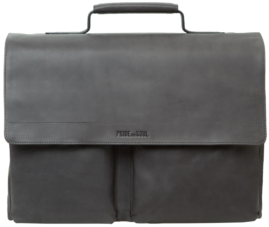 PRIDE&SOUL Business Notebook-Tasche DISTRICT, Leder, grau von PRIDE&SOUL