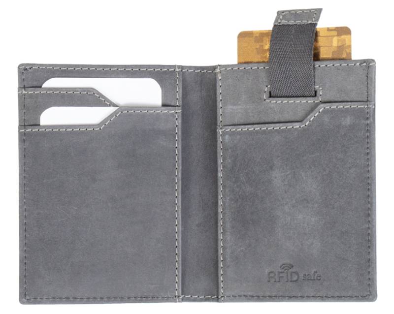 PRIDE&SOUL Kreditkartenbörse RFID, aus Leder, grau von PRIDE&SOUL