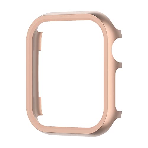 PRIFO Gehäuse aus Aluminiumlegierung für Apple Watch Series 7 41 mm 45 mm Metall Bumper Cases für iWatch 6 SE 5 3 40 mm 44 mm Rahmen Schutzhülle (Farbe: Roségold, Größe: 40 mm) von PRIFO