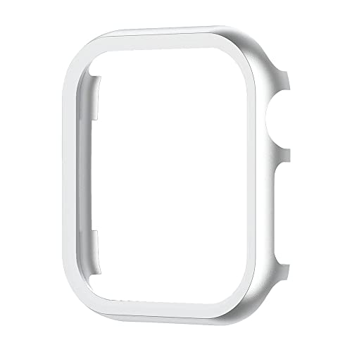 PRIFO Gehäuse aus Aluminiumlegierung für Apple Watch Series 7 41 mm 45 mm Metall Bumper Cases für iWatch 6 SE 5 3 40 mm 44 mm Rahmen Schutzhülle (Farbe: Silber, Größe: 45 mm) von PRIFO