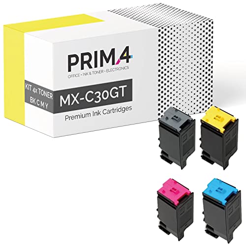 PRIMA4 - MX-C30GT Multipack BKCMY Toner Kompatibel mit Drucker Sharp MX-C250F, MX-C300 Series, MX-C300P, MX-C300W, MX-C301W -6k Seiten - 4 PCS PRIMA4 - MX-C30GT Multipack BKCMY Toner Kompatibel mit Drucker Sharp MX-C250F, MX-C300 Series, MX-C300P, MX-C300W, MX-C301W -6k Seiten - 4 PCS von PRIMA4