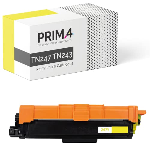 PRIMA4 - TN247 TN243 Gelb Toner Kompatibel mit Drucker Brother DCP-L3550CDW MFC-L3770CDW MFC-L3750CDW MFC-L3730CDN HL-L3210CW HL-L3230CDW DCP-L3510CDW HL-L3270CDW MFC-L3710CW -2.3k Seiten von PRIMA4