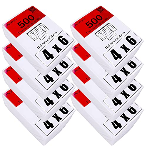 PRIMEBAG 4 x 6 Inch 100x150mm Thermodrucker Etiketten DHL Label für MUNBYN Etikettendrucker und alle anderen 4x6 Labeldrucker - Gut perforiert und BPA/BPS frei (4000) von PRIMEBAG