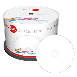 50 PRIMEON CD-R 700 MB bedruckbar von PRIMEON