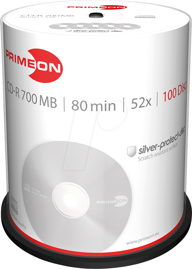 PRIM 2761103 - CD-R 80Min/700MB, 100-er Cakebox von PRIMEON