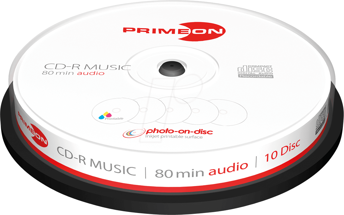 PRIM 2761111 - CD-R 80Min/AUDIO, 10-er Cakebox von PRIMEON