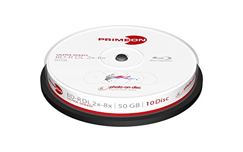 PRIMEON BD-R DL 50GB/2-8x Cakebox (10 Disc) photo-on-disc, Inkjet Full Size Printable Surface von PRIMEON