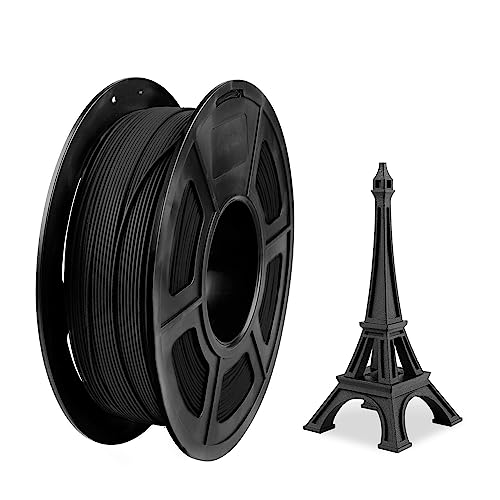 PETG Kohlefaser Filament 1.75mm, 3D Druck Filament für FDM 3D Drucker, 1kg/1 Spule, Maßgenauigkeit +/- 0.03mm, Schwarz von PRINSFIL