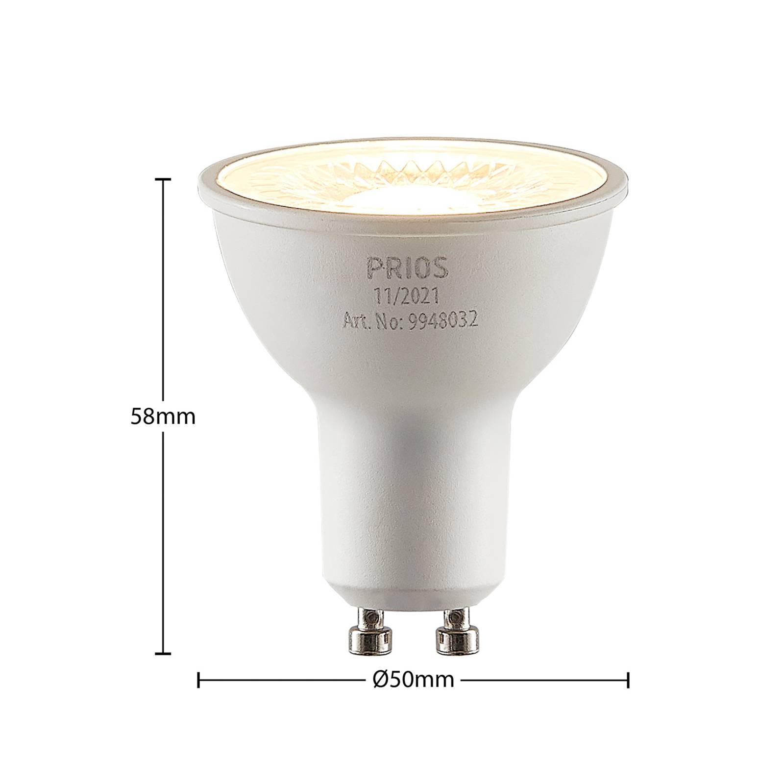 LED-Reflektor GU10 5W 3.000K 60° 10er-Set von PRIOS