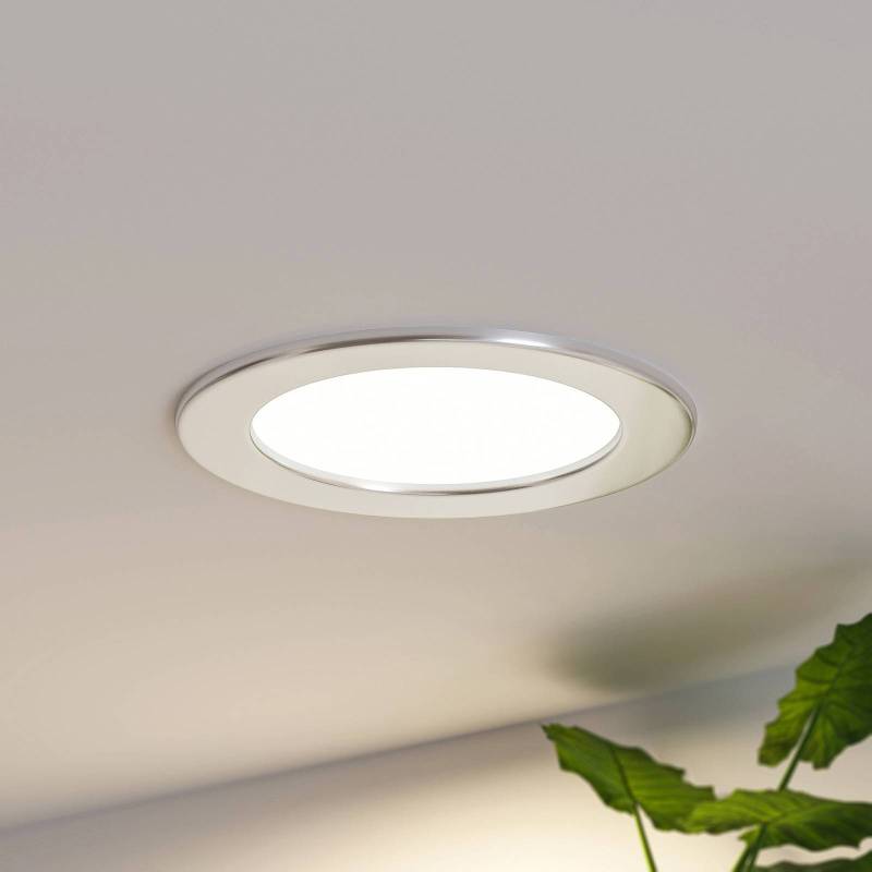 Prios LED-Einbaulampe Cadance, silber, 17 cm, 3er-Set, CCT von PRIOS