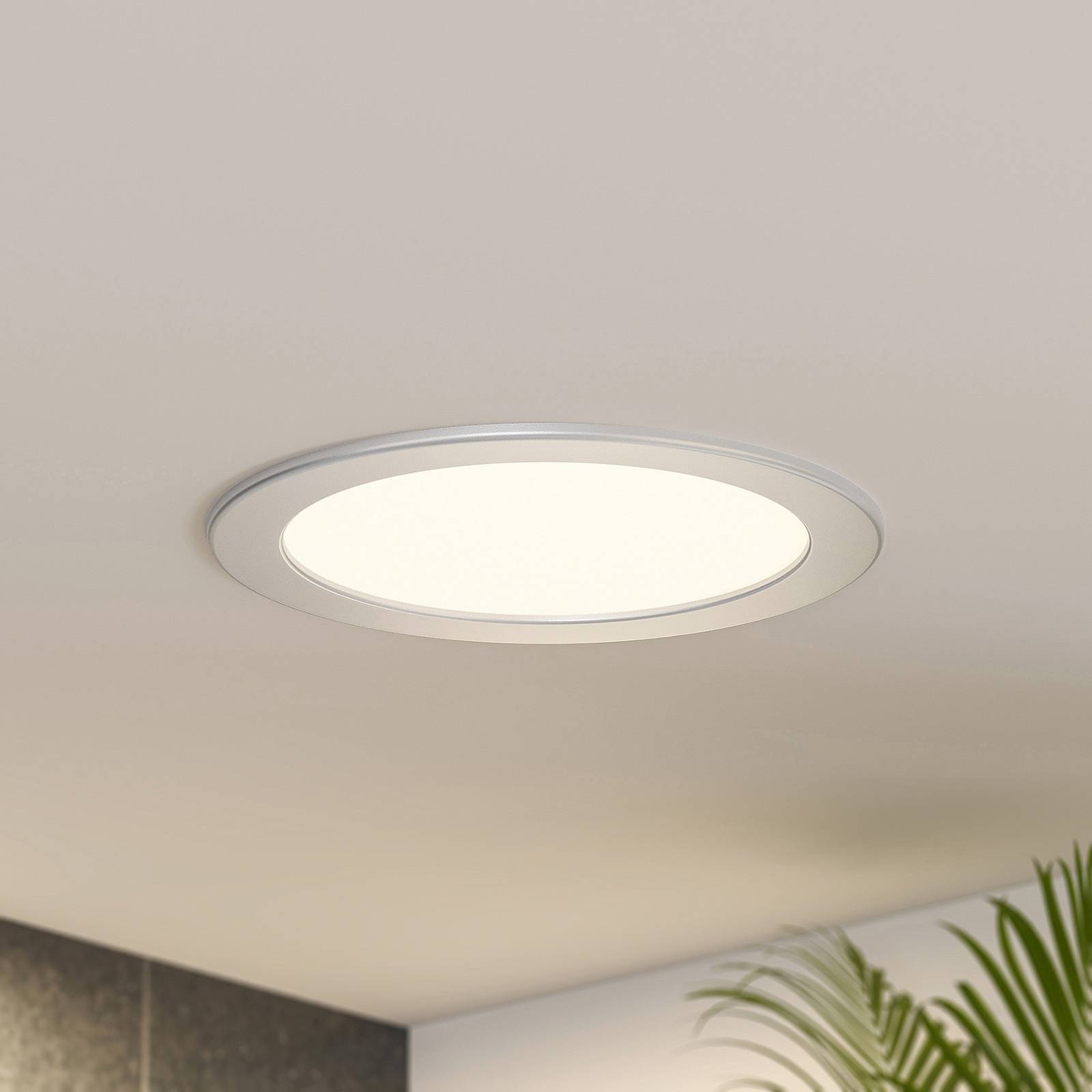Prios LED-Einbaulampe Cadance, silber, 22cm, 3er, dimmbar von PRIOS