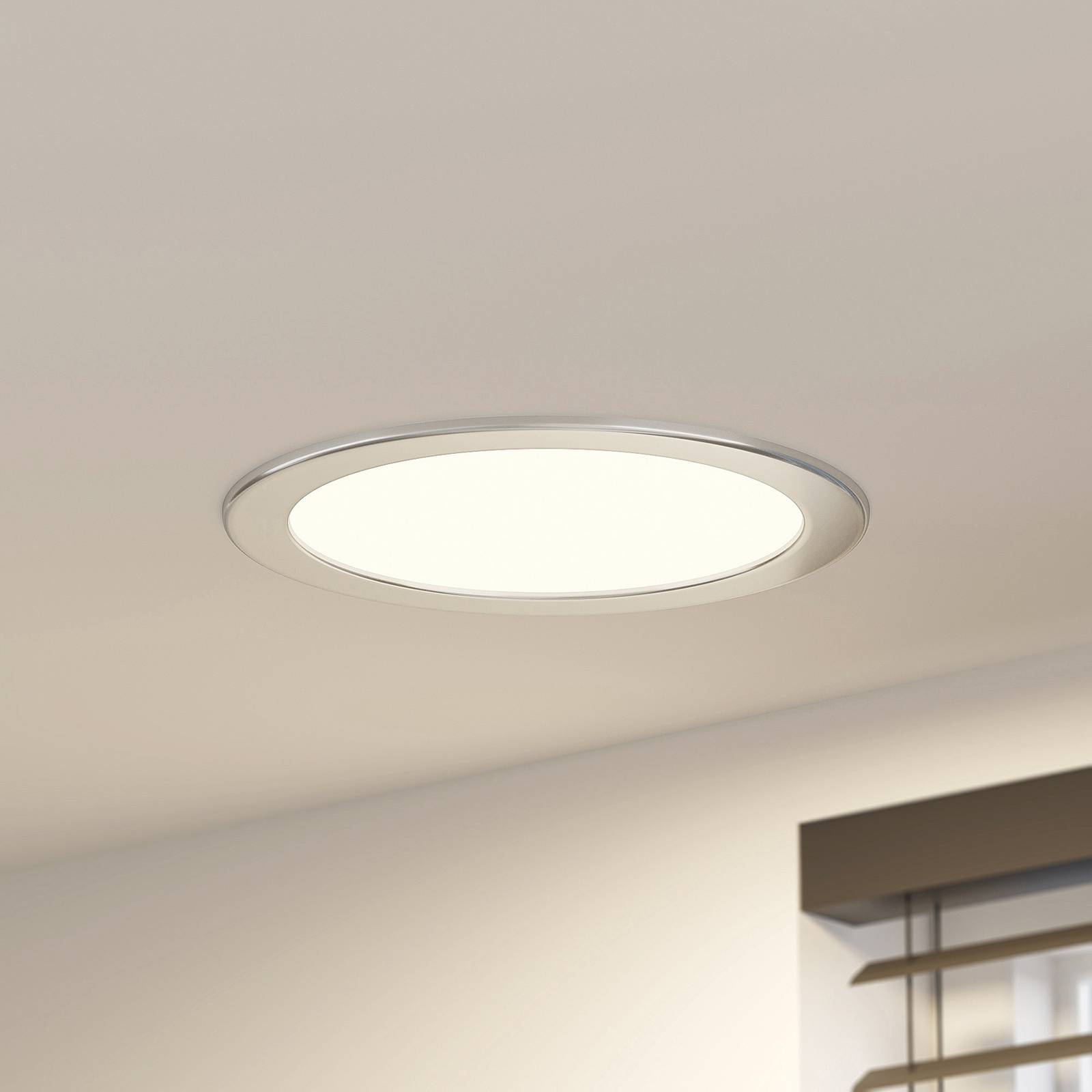 Prios LED-Einbaulampe Cadance, silber, 24 cm, 3er, dimmbar von PRIOS