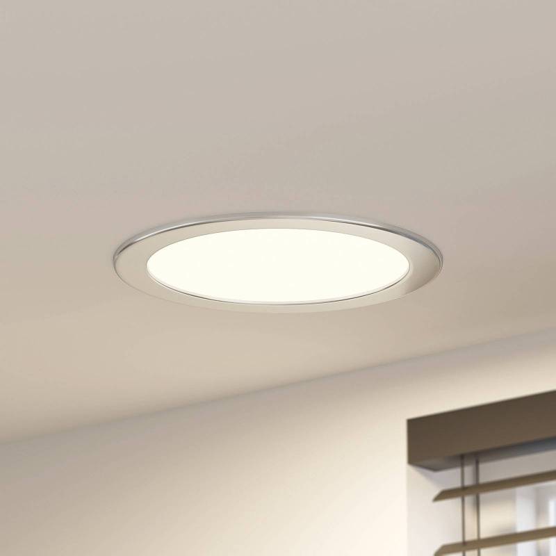 Prios LED-Einbaulampe Cadance, silber, 24cm, 10er-Set, CCT von PRIOS