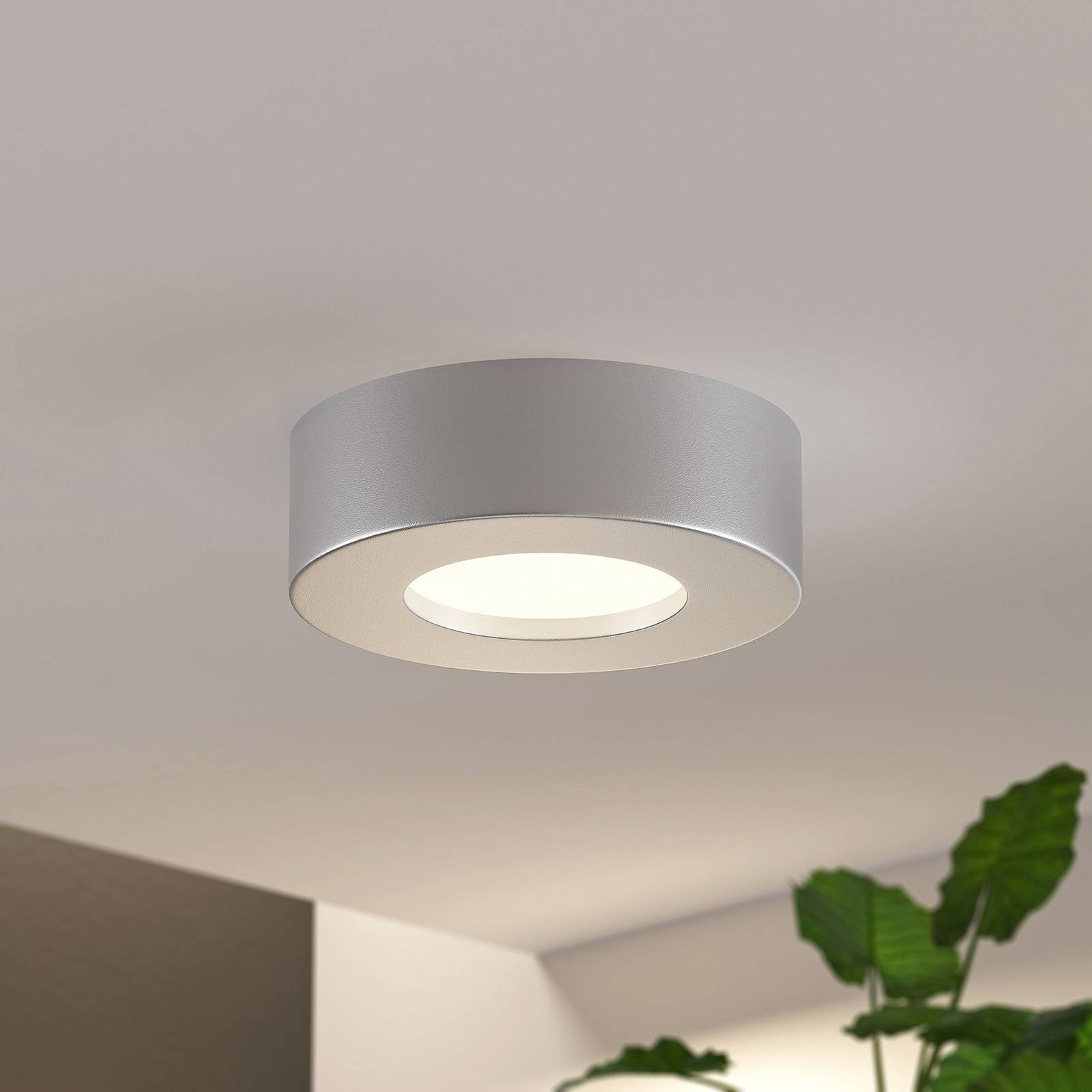 Prios Edwina LED-Deckenlampe, silber, 12,2cm, 3er von PRIOS