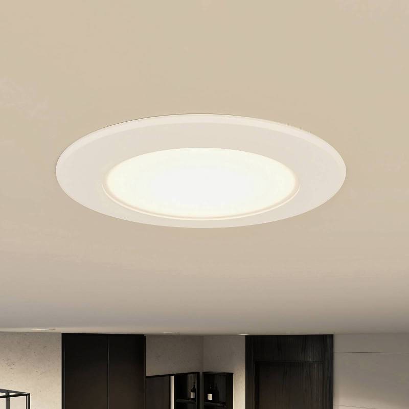 Prios LED-Einbaulampe Rida, 10er-Set, weiß, 12 cm, CCT, IP44 von PRIOS