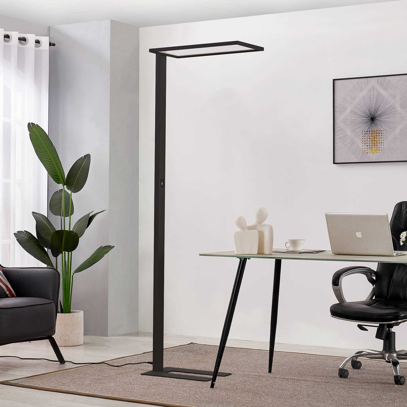Prios Taronis LED-Büro-Stehlampe, Dimmer, schwarz von PRIOS