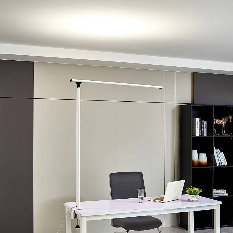 Prios Zyair LED-Büro-Klemmleuchte weiß von PRIOS