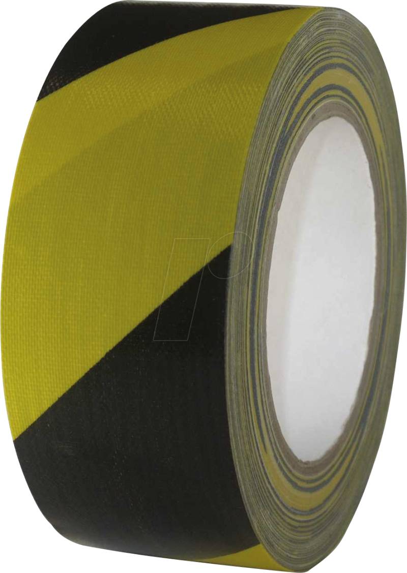 DUCT SWGE2550 - Gewebe Reparatur- und Warnband Schwarz/Gelb Diagonal 50mm x 25m von PRIOTEC