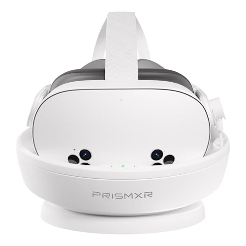 PRISMXR Ladestation für VR-Headset – Kompatibel mit Meta Quest 3S-Zubehör, Charging Dock mit 2 Controller-Akkus (ohne Netzteil & Passthrough) - Carina D1S Lite von PRISMXR
