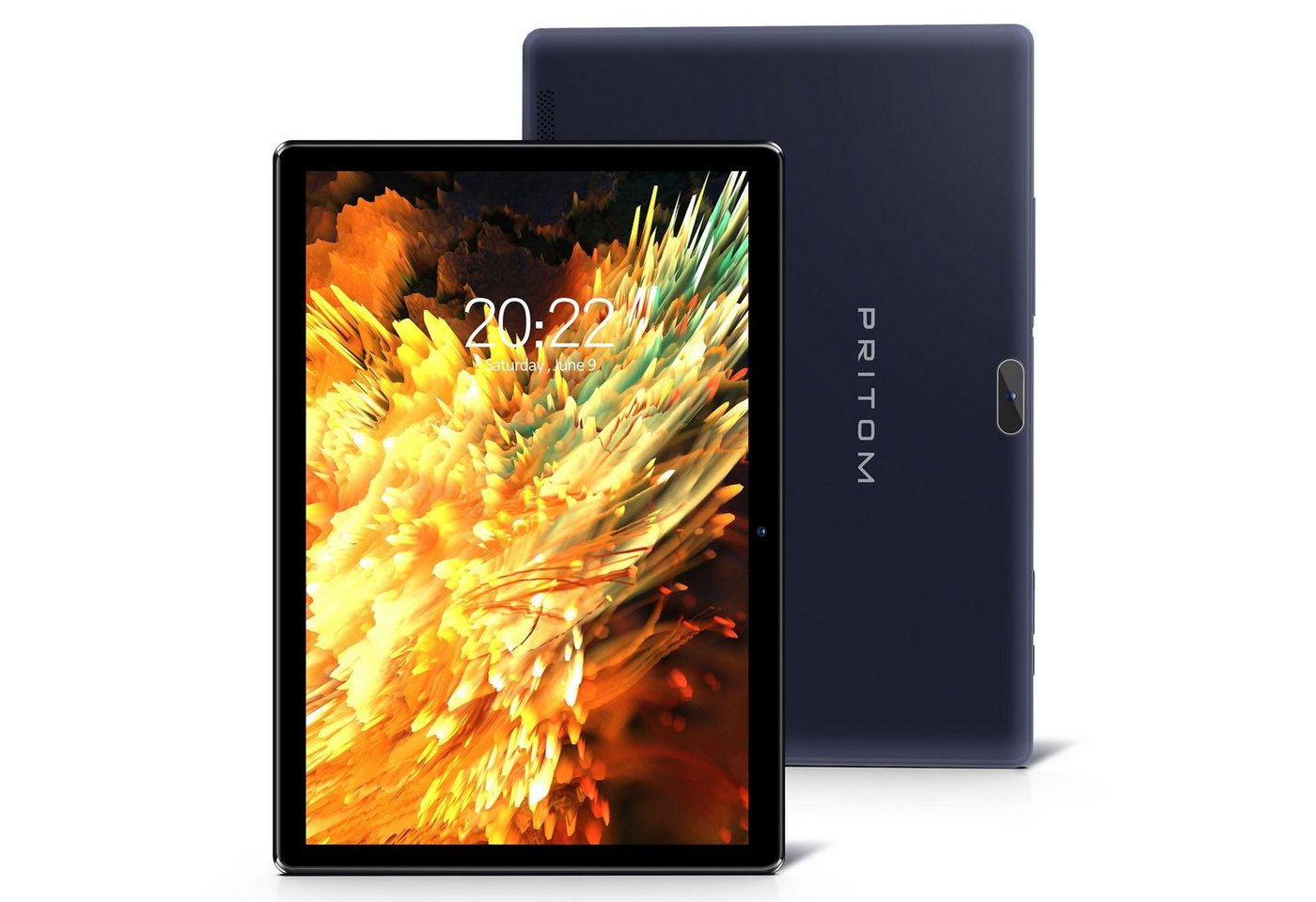 PRITOM 6000mAh Akku, 2GB RAM, 64GB ROM, 512GB erweiterbar Tablet (10", Android 10, 2G (GSM), 3G(WCDMA), 2MP+64MP, BT 4.0, duale BOX-Lautsprecher, LCD-Display) von PRITOM