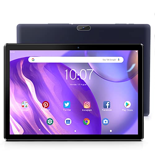 PRITOM Tablet 10 Inch Android 13 Phone Tablet 3G, SIM, 64GB Quad Core, (TF 512GB), 5000mAh Battery, 8MP Rear Camera, Support 3G Calls, WiFi, GPS, Bluetooth, USB Type C, Black von PRITOM