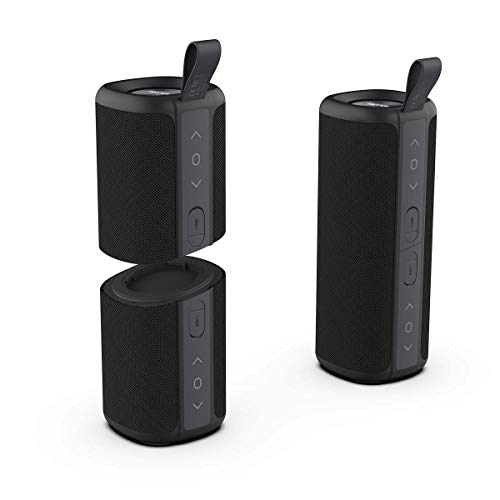 PRIXTON - Aloha Lautsprecher - Tragbar - Teilbar in 2 unabhängige Lautsprecher - Bluetooth 4.2, USB, AUX-in und TF-Anschluss - Freisprechfunktion - Wasserdicht von PRIXTON