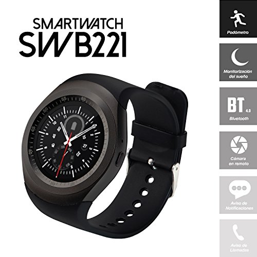SWB221 Smartwatch (Bluetooth, Android/iOS) mit rundem Display von PRIXTON