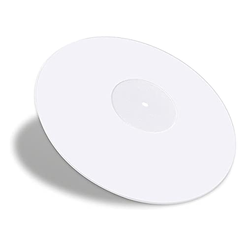 PRIZOM Plattenspieler, Acryl-Slipmat für Plattenspieler – 2,5 mm für engeren Bass – 30,5 cm Plattenmatte (weiß) von PRIZOM
