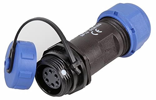 PRO ELEC PELR0139 Rundgewinde Steckdose Inline-Steckdose 6-polig, 5-8 mm, IP68 von PRO-ELEC