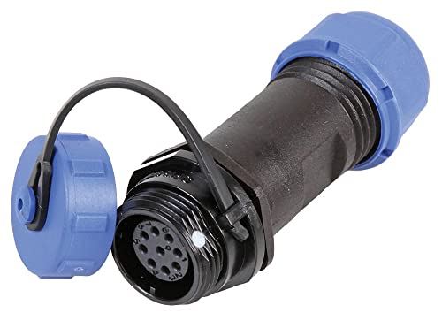 PRO ELEC PELR0141 Rundgewinde Stecker Inline Steckdose, 9-polig, 5-8 mm, IP68 von PRO-ELEC