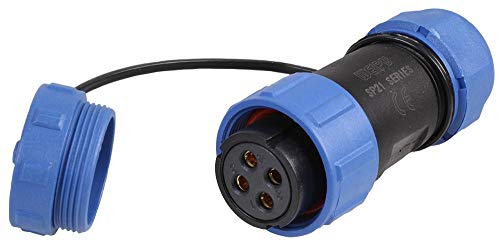 PRO ELEC PELR0165 Kreisgewinde-Inline-Steckdose, 4-polig, 7-12 mm, IP68 von PRO-ELEC