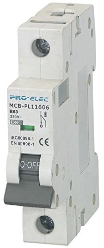 Pro Elec AUB7 1P B63A 63A einpoliger Typ B MCB, 10 kA von PRO-ELEC