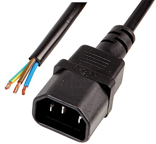 Pro Elec PE01049 IEC C14 Netzkabel (Stecker auf Enden, 1 m) Schwarz von PRO-ELEC