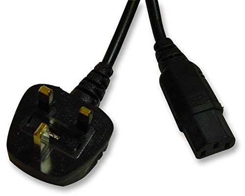 Pro Elec PE01058 Netzkabel, UK-Stecker auf IEC C13, 5 A, 1 m, Schwarz von PRO-ELEC