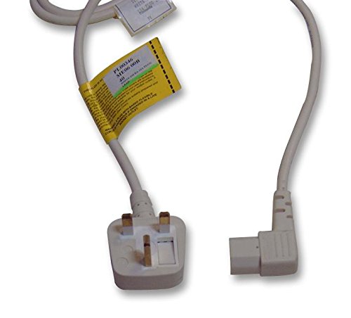Pro Elec PE01074 5 A UK-Stecker auf rechtwinkligen IEC C13-Stromkabel, 2 m, Weiß von PRO-ELEC
