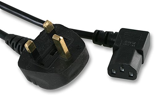 Pro Elec PE01085 UK-Stecker auf rechtwinkligen IEC C13-Stromkabel, 2 m, Schwarz von PRO-ELEC