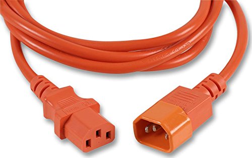 Pro Elec PE01118 IEC Verlängerungskabel, 2 m, orange von PRO-ELEC